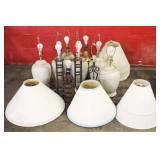 Lot of Assorted Lamps and Shades