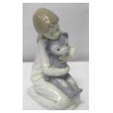 Nao Made in Spain- girl w/ teddy bear figurine