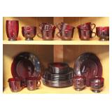 40pc Red Dishes