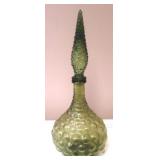 Green Glass Decanter with stopper