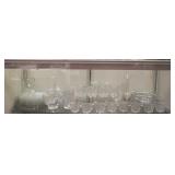Shelf Lot of assorted glassware