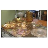 Lot of assorted Amber glass