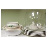 Lot of assorted serving bowls & ironstone plates