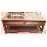 Glass top coffee table beveled glass