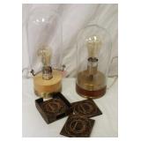 Pair of BMC lighting & coasters