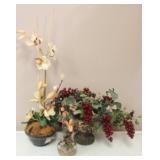 Group Lot of Faux Flowers