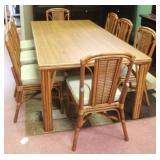 Bamboo Dining Table & 8 Chairs