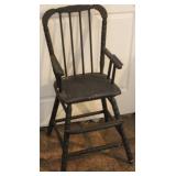 Early high chair - spool carved