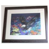 Framed eagle print