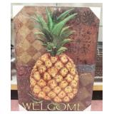 Painted Burlap Stretched on a wood frame