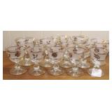 Set of Gold Overlay Glasses - 2 sizes (12pcs)