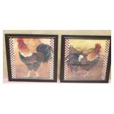 Pair of Rooster Prints