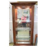 Carved Curio Cabinet with glass doors on side