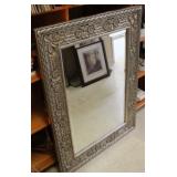 Large silver frame wall mirror
