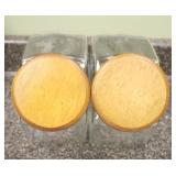 2 Glass cookie jars