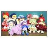 Group of crocheted dolls