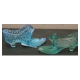 2 Fenton glass shoes
