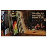 Cubby shelf of records
