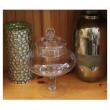2 Vases & crystal candy dish