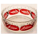 Cranberry flashed vintage bowl