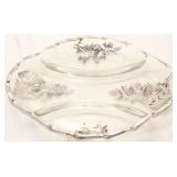 Fostoria Century relish with silver overlay