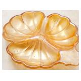Carnival glass clover relish