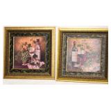 Pair Wine & grapes framed wall art