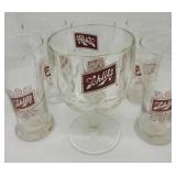 6 Schlitz beer glasses - 1 oddball
