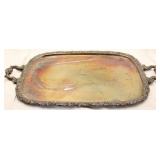 Silverplate handled serving tray