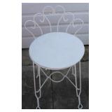 Vintage metal vanity stool