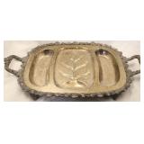 Rectangular silver plate meat serving tray