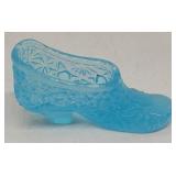 Small blue glass shoe