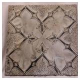 Painted metal tile decor