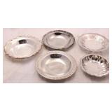 5 Silver plate bowls