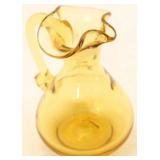 Amber mini glass pitcher