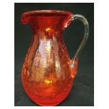 Small crackle glass pitcher