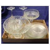 Box lot of assorted crystal items