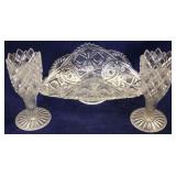 3 Piece EAPG bowl & vases