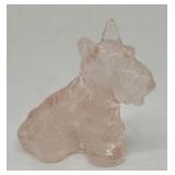 Pink glass scotty dog figurine