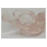 Pink glass chicken salt dip