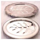 2 Silver plate meat platters