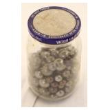 Jar of silvered marbles - various sizes