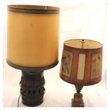 2 Vintage lamps, wheel cog lamp needs rewired