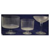 3 Glass torte bowls