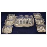 Early American pressed glass berry bowl set