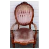 Victorian carved walnut parlor chair