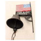Cast iron American flag bell