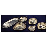 Set of 6 Assorted silver plate trays