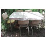 7 pc. Mid Century Table and Chairs Set