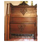 Queen Size Bed with Rails and Slats